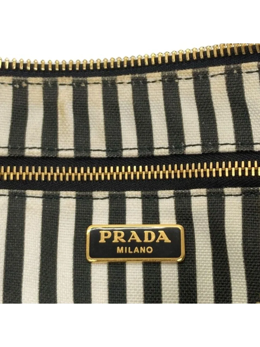 Prada Logo Makeup Pouch Canvas